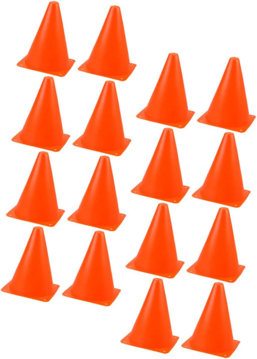 16pcs Small Plastic Training Cones for Soccer Agility and Skating Lightweight Stackable Gym Markers for Sports Practice and Drills