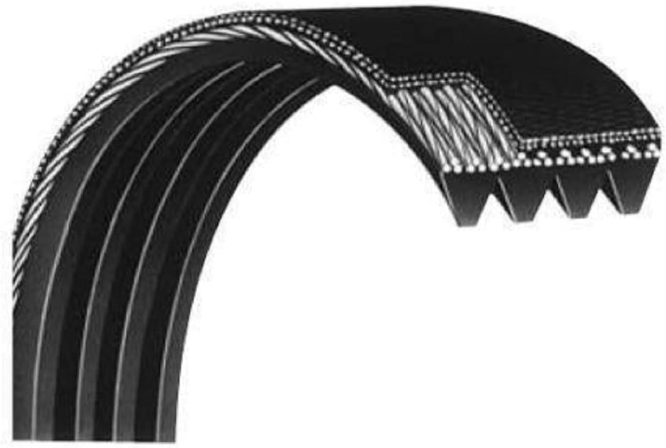 Flexonic Motor Drive Belt 24” L, 10 Ribs 10PJ619, 10PJ618 Micro v Poly-V Transmission Belt - High Strength Replacement P/N T611-120 for Treadmill Work with SportsArt T611 T615