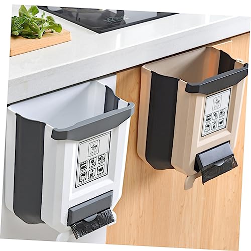 Caneca de basura rectangular blanca para puerta miniatura 4