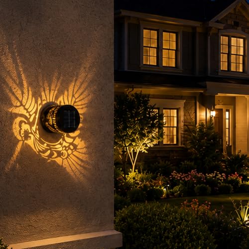 Hummingbird Solar Lantern Fence Lights Outdoor Wall Decor Mount on Post - image 4