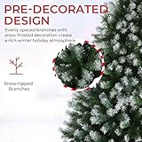 Himimi 6ft Christmas Tree, Artificial Xmas Tree with Bushy 1000 PVC Snow Accents Tips, Green Fir Branches, Foldable Metal Stand, Christmas Decorations for Home Office Party Holiday Decor - Image 3