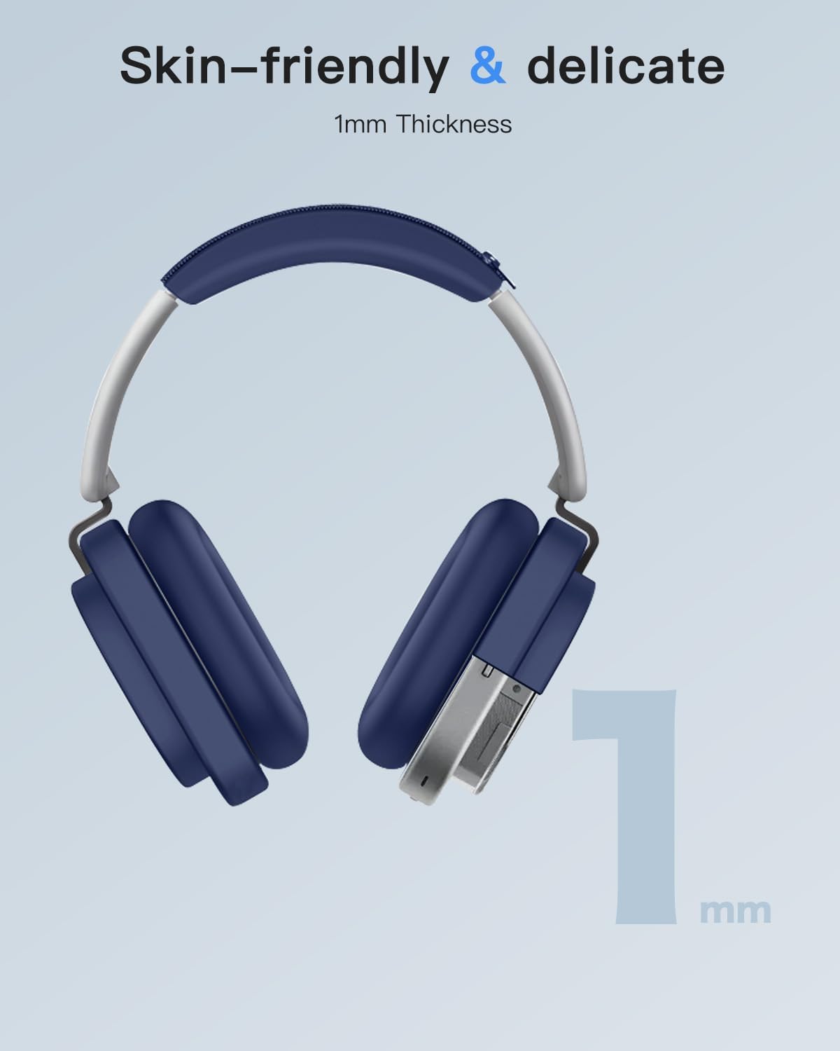 3-in-1 Silicone Case Cover for Nothing Headphone(1), Ear Pad Case Cover/Ear Cups Cover/Headband Cover,Nothing Headphone (1) Accessories, Washable & Sweatproof,Blue - Image 5