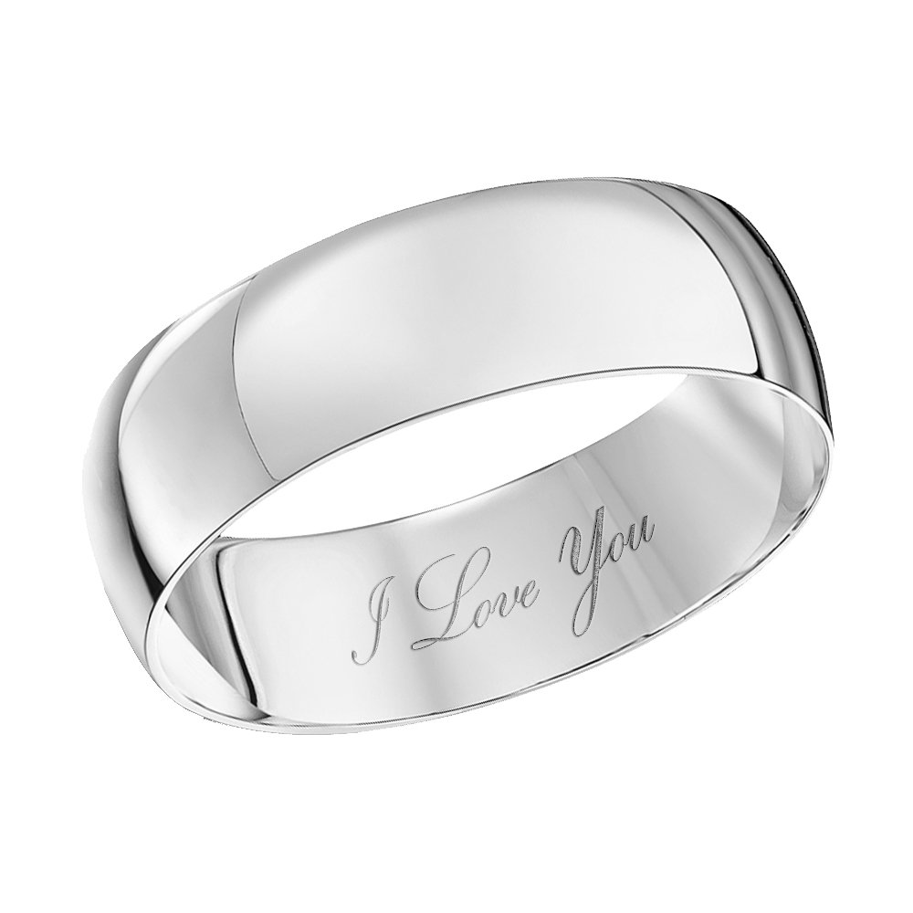 Theia Anillo de Bodas de Oro Amarillo o Oro Blanco, Unisex de 9k, Forma D Pesado, Grabado, Pulido, 4-6mm