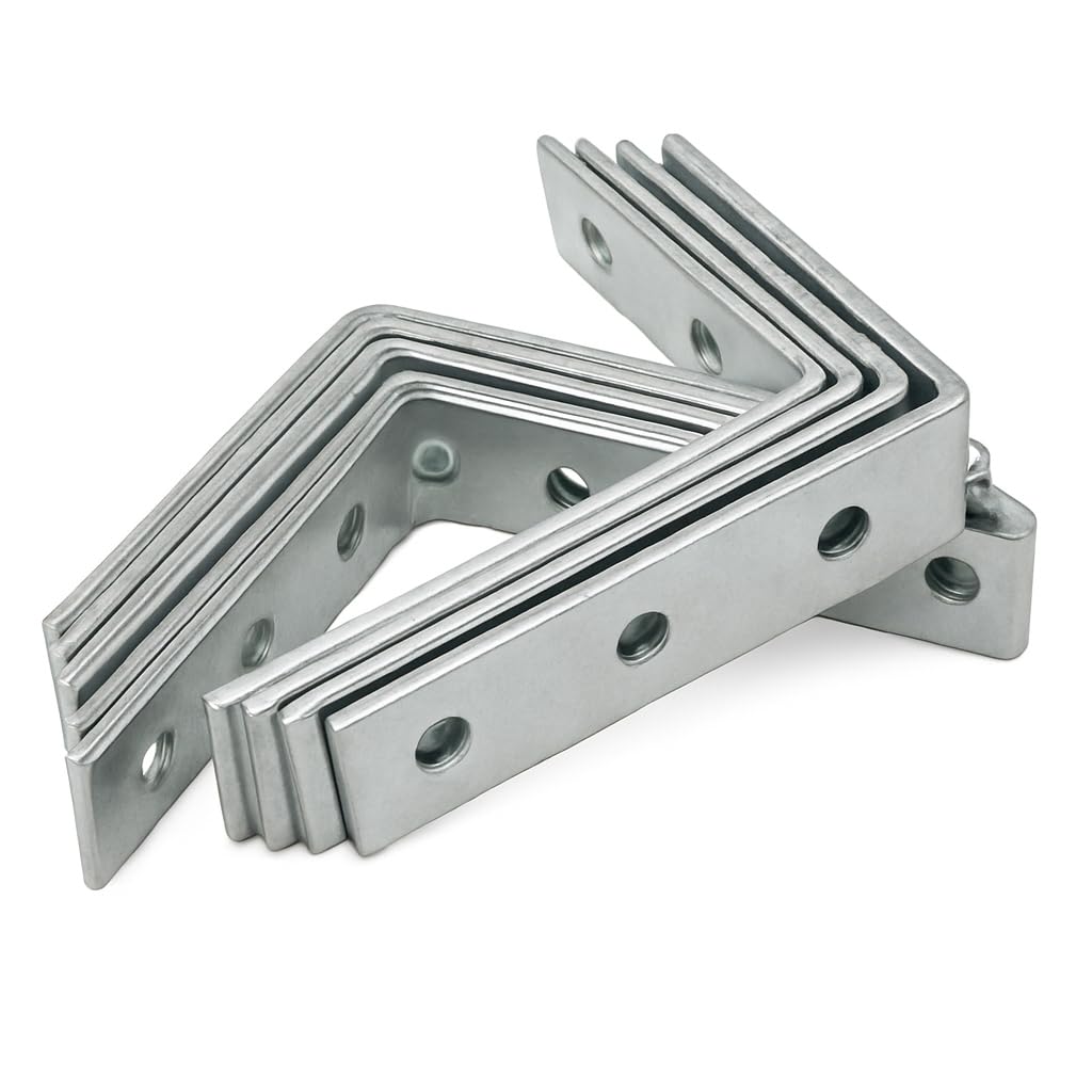 SAWS 8 Pieces L Shape Wall Brackets with Screws | 2.5 x 2.5 x 0.5 Inch Heavy Duty Metal Corner Brackets | Stainless Steel Shelf Support for Furniture, Woodwork & DIY Projects-image-7