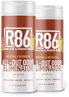 R86 Industrial All-Out Odor Eliminator, Removes Dead Animal Odor, Skunk Odor, Urine, Poop, Musty Basement & More – Natural Formula, Use Wet or Dry, Biodegradable
