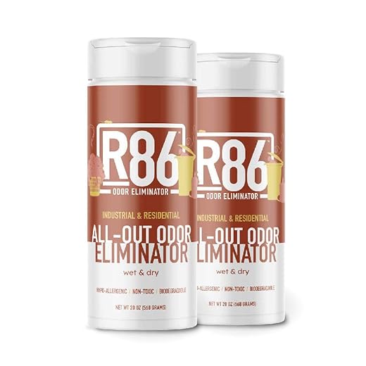 R86 Industrial All-Out Odor Eliminator, Removes Dead Animal Odor, Skunk Odor, Urine, Poop, Musty Basement & More – Natural Formula, Use Wet or Dry, Biodegradable