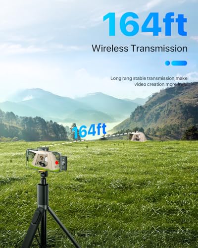 Image of VELOMAX Wireless Mic for Youtubers, Noise Cancellation Wireless Microphone with 164FT 40H Battery, Mic for YouTube Wireless, Microphone for Recording, Vlogging (Type-C and Lightning Port Version)