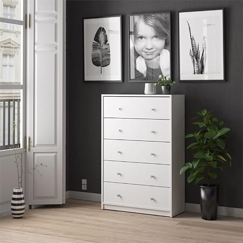 Tvilum Modern And Elegant Studio 5-Drawer Dresser (White) #TOP1