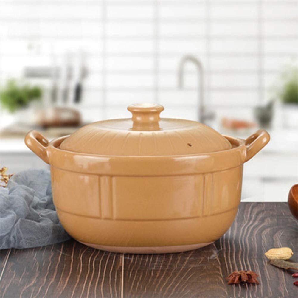 Gliniany garnek do gotowania ceramiczny garnek gliniany garnek terakotowy garnek do zapiekania-wypalanie w wysokiej temperaturze, przechowywanie i utrzymywanie ciepła, trwała pojemność 1,5 L