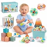 🎨 Coffret d’éveil 6-en-1 complet : Tour à empiler, œufs à assembler, jouets sensoriels, formes, cubes, cage de billes… Un set varié pour stimuler toutes les aptitudes de bébé.