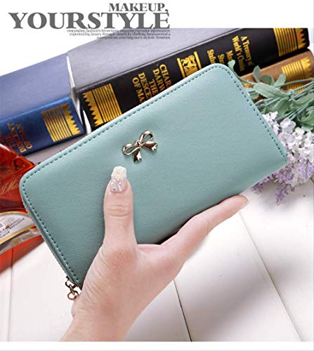 Preisvergleich Produktbild Frauen Koreanische Brieftasche Lange Brieftasche Clutch Geldbörse Reißverschluss Schlüsselkarte Tasche Id-Karte Brieftasche