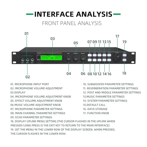 Ecualizador Gráfico X5 para Karaoke, Pre-Efectos KTV, Procesador Profesional de Audio Digital con Efecto Eco y DSP, Configurable vía Interfaz PC para Evitar el Silbido miniatura 6