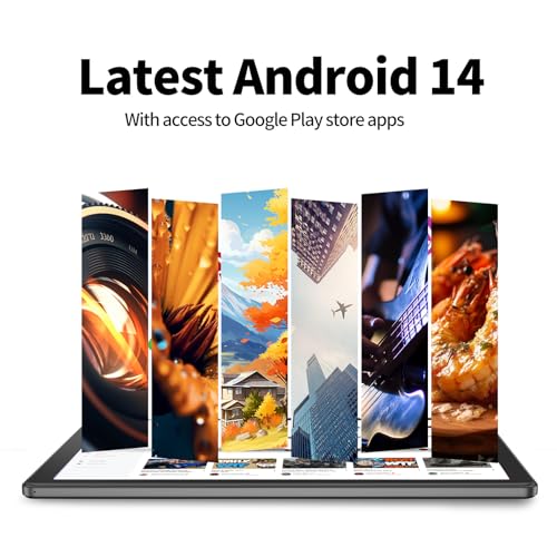 Image of PRITOM Tablets 10 inch, TAB10 Android 14 Tablet, Quad-Core, WiFi, 32 GB, 6000mAh, HD IPS Display, Dual Camera, Bluetooth (Gray)