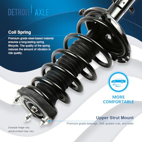 Image of Detroit Axle - AWD 18pc Front Suspension Kit for 04-07 Toyota Highlander Lexus RX330 RX350, Control Arms Tie Rods Ball Joint Boots Front and Rear Struts & Coil Spring Sway Bars Replacement