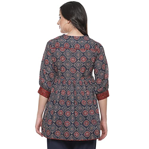Image of BIBA Women Cotton Flared Regular Fit Printed Short Kurti