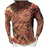 Männliches beiläufiges Herbst-Plaid-geometrischer Druck-T-Shirt Knopf-kubanischer Kragen-langärmliges Oberteil-T-Shirt Schwarz Shirt
