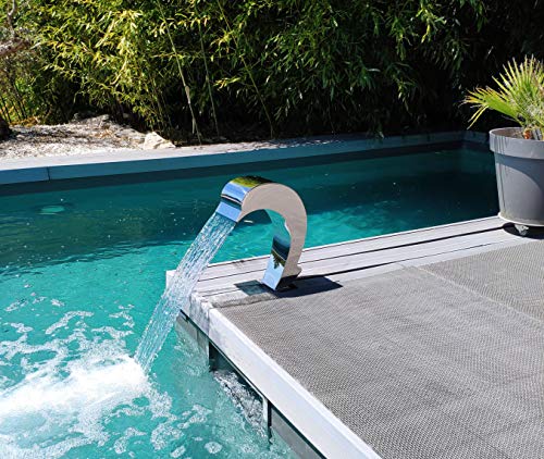 CASCADES-INOX 304 Fontaine Piscine Bassin Modèle Dauphin Hauteur 41cm / Larg 16,8cm