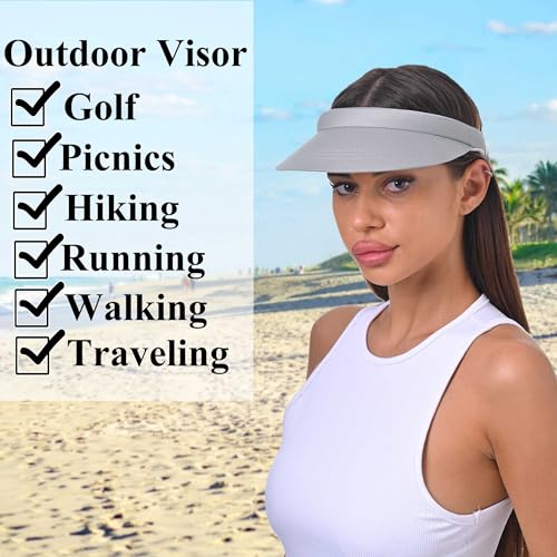 Image of 3 Pack Sports Sun Visor Hat Women Men Adjustable Clip On Visors Outdoor Golf Beach Cap