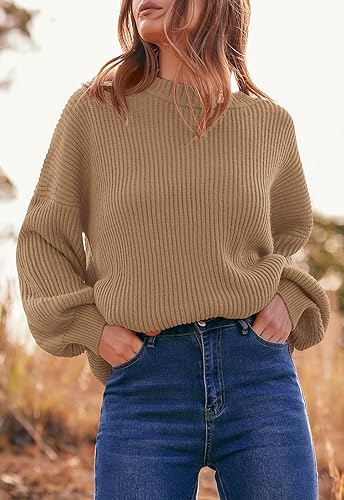 Image of PRETTYGARDEN Womens Sweaters Spring 2026 Oversized Chunky Knitted Pullover Sweater Casual Long Sleeve Crewneck Cute Sweaters