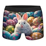 Fröhliche Osterhasen-Unterwäsche für Jungen Mädchen – Cartoon-Unterhosen mit Eiermotiv für Kinder, Bequeme atmungsaktive Slips für den Alltag (Multicolour, 9-10 Years)