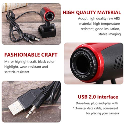 Lurrose 1. 3Mp Usb Webcam Computador Streaming Cí¢mera Foco Automí¡tico Com Grampo de Microfone para