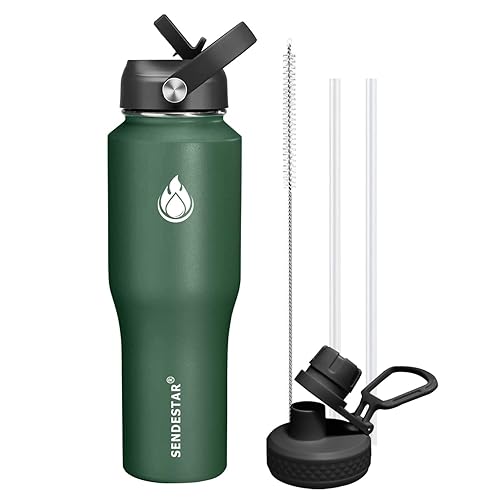 SENDESTAR Water Bottle,Wide Mouth Stainless Steel Vacuum Insulated Double Wall