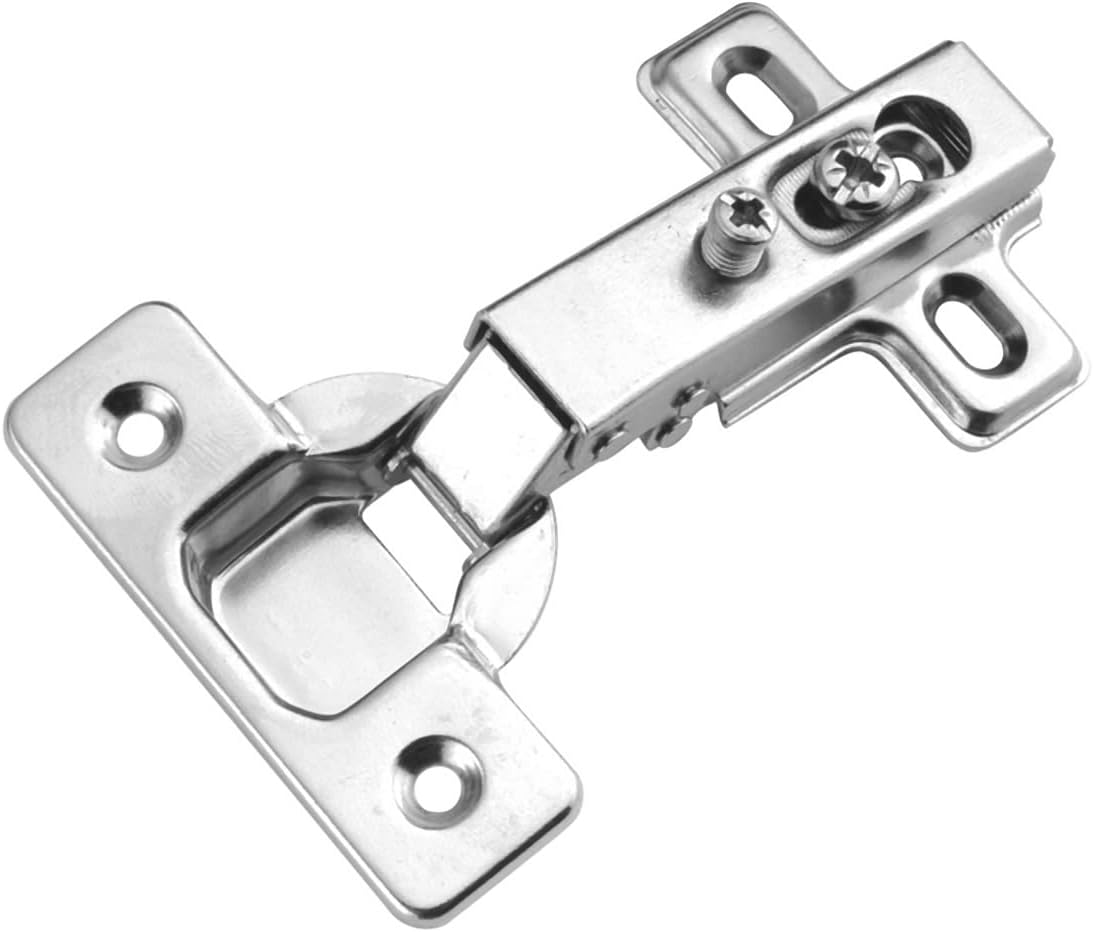 Hickory Hardware P5105-14-10B Euro Cabinet Concealed Hinge - Full Overlay Frameless Design with 105° Opening - Self Closing Feature - Easy Installation Hinge - Polished Nickel Finish 10 Sets of Pairs