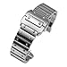 ORFKMF Solid Stainless Steel Watch Band For Cartier Santos 100 Series Men's Wristband Bracelet 23mm Butterfly Buckle Watch Accessories (Color : Silver, Size : 23mm)