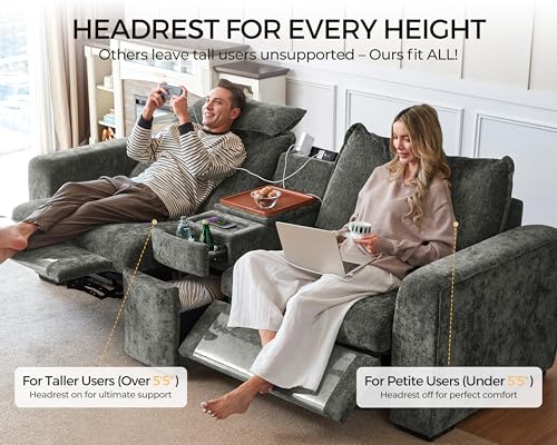Image of Oversized Modular Sectional Sofa Grey