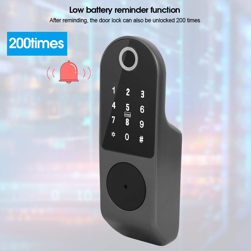 Fockety Cerradura de Puerta Inteligente remota, Cerradura de Puerta WiFi de bajo Consumo de energía, Huella Digital, contraseña, Tarjeta IC para Oficina en casa
