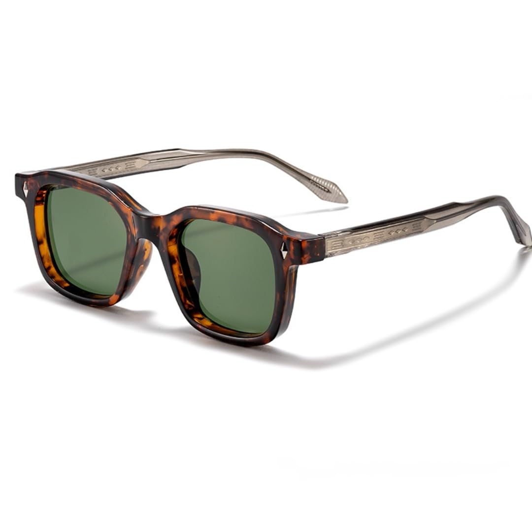 Okulary przeciwsłoneczne męskie Klasyczne kwadratowe oprawki Okulary przeciwsłoneczne UV400 Punkowe końcówki zauszników Design Damskie do noszenia na co dzień Outdoor