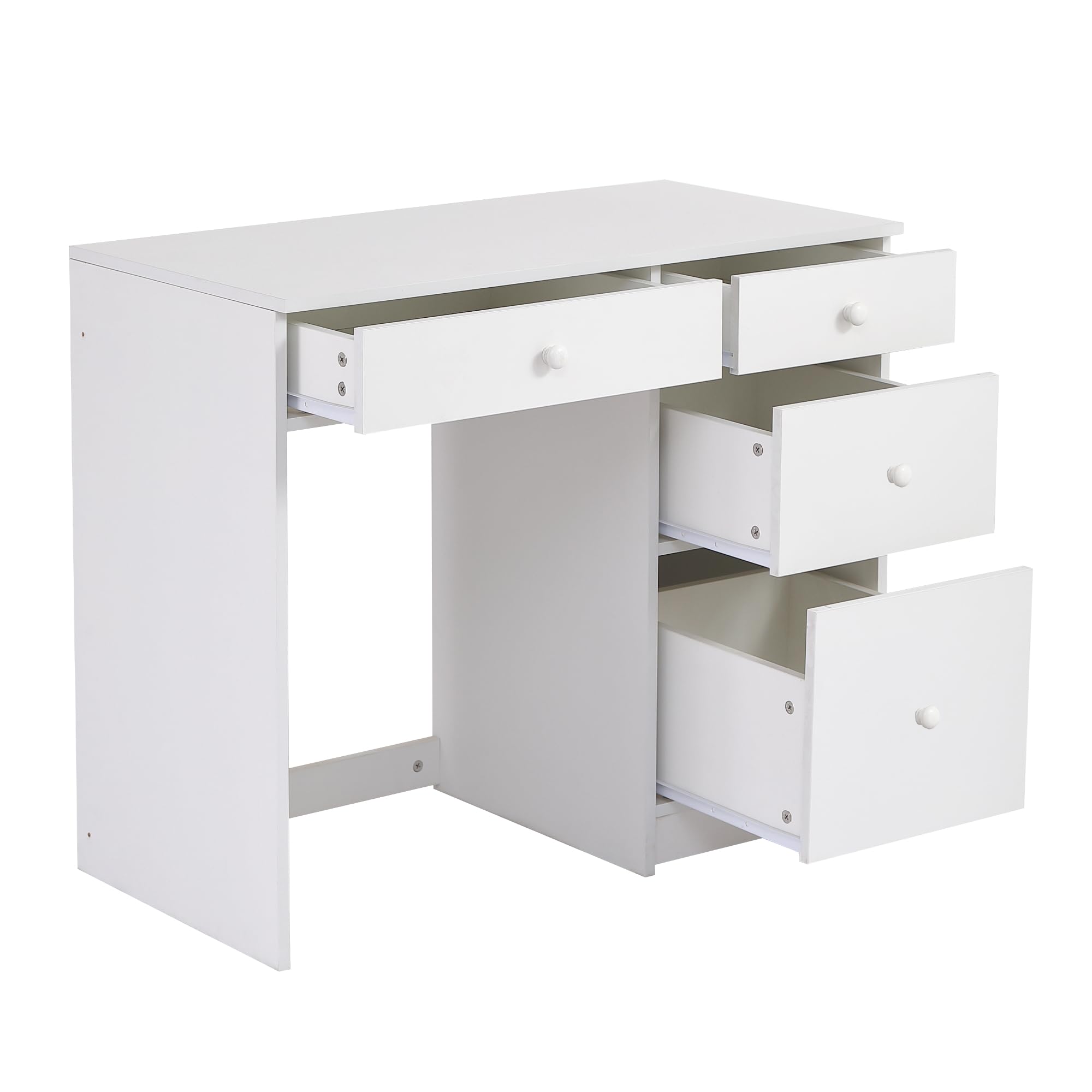 Hoogslaper 90 x 200 cm met trap - Metaal Multiplex MDF - Lattenbodem - Wit