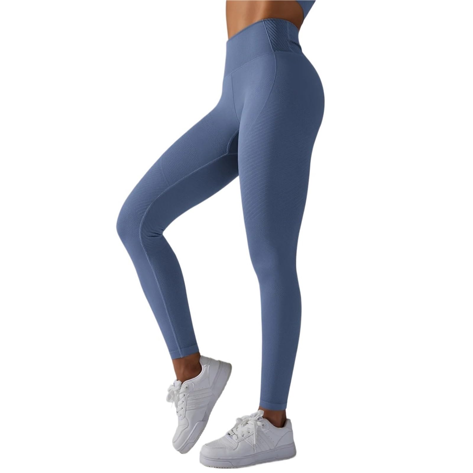 Leggings de yoga de cintura alta, leggings deportivos para mujer, sin costuras, control de abdomen, para correr, entrenamiento