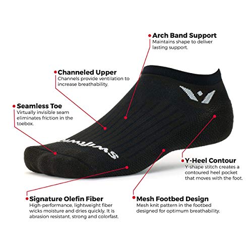 Swiftwick- Aspire Zero Running Socks, Cycling Socks, Mens & Womens, Lightweight No-Show (White, Small) #TOP1