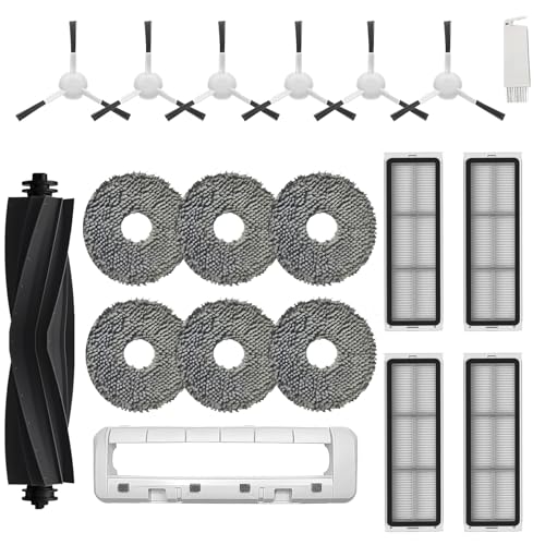 HIYOUNG Zubehör für Dreame L10s Ultra L10 Prime L10s Pro Gen 2 L10s Pro Gen 3 L10s Plus Xiaomi X10+/X20+ 6 Wischpads 1 Hauptbürste 4 Filter 6 Seitenbürsten 1 Hauptbürstenabdeckung