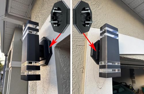 iMBAPrice IMBA-8161-BK Vertical Siding Lamp Octagon Mounting Kit with Built-in Box for Outdoor Smooth Flat Surface, Black