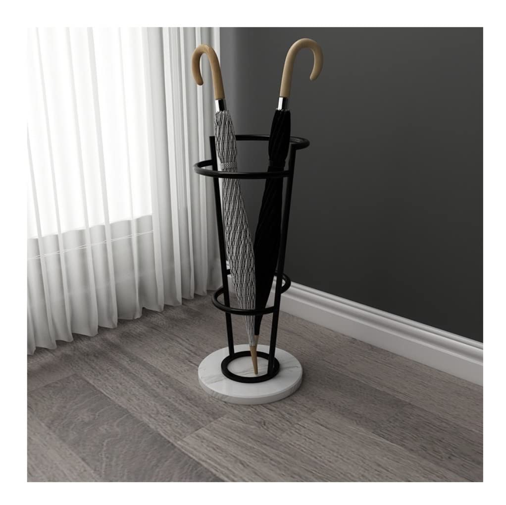 FCXWEVR Black and White Marble Base Metal Umbrella Holder - Stylish Free Standing Umbrella Rack for Entryway Hallway Walking Sticks Perfect Home nizer