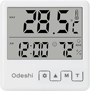 Electronic Thermometer Hygrometer With Time Display Cute Emoticons Reminders & Alarm Clock Function ABS Construction Electronic Temperature And Humidity Meter Time Display Thermometer Hygrometer And