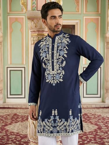 Image of Jompers Men Japanese Fabric Embroidered Kurta Set