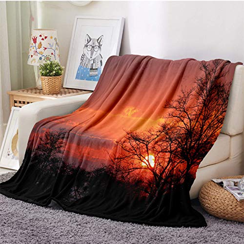 RKZM Paisaje de otoño Impresión 3D Terciopelo Felpa Manta para Adultos Edredones Oficina en casa Manta Sherpa usable Dormitorio Siesta Manta de Oficina 150 * 200cm Cover