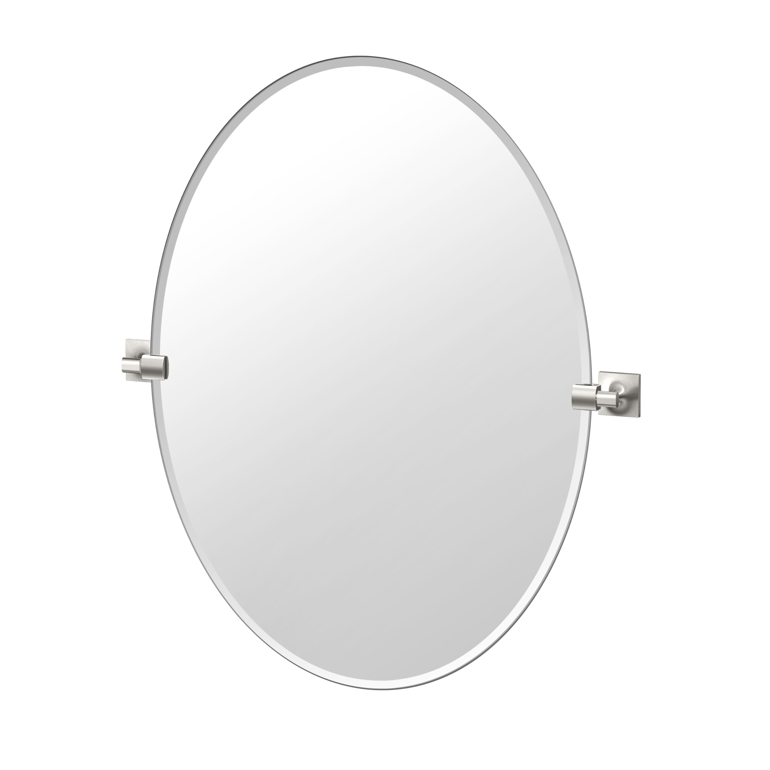 Gatco 5599LG Waterline Frameless Oval Mirror, 32 Inch, Satin Nickel