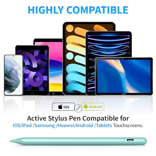 Stylus-Pens-for-Touch-Screen-DRYMOKINI-Stylist-Pen-Compatible-for-Android-and-iOS-TabletPhones-Rechargeable-Universal-Stylus-Pencil-Compatible-for-A-pplei-PadPhone-Tablet-Light-Blue