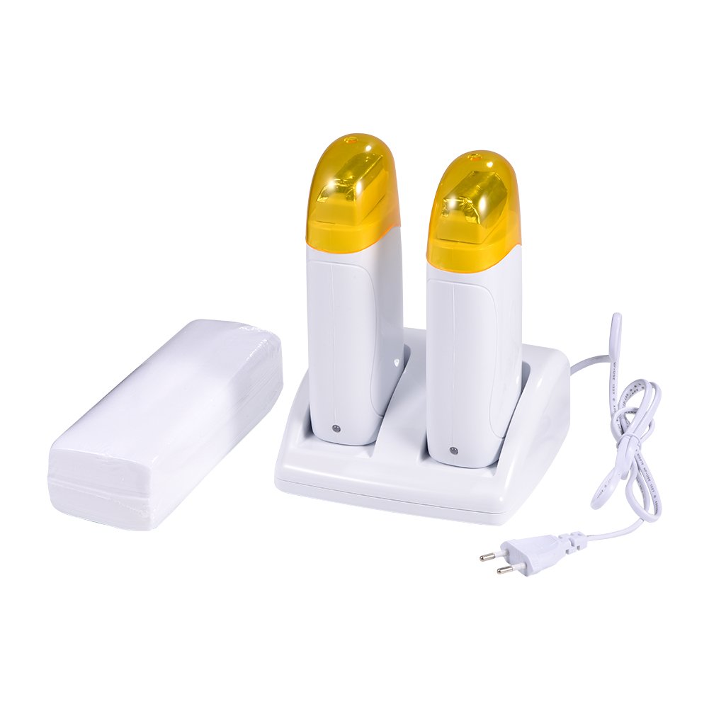 Depilator, mini maszyna do depilacji, wałek do depilacji, ogrzewanie gorącym woskiem, dla mężczyzn i kobiet, wkład z wosku + papier woskowany
