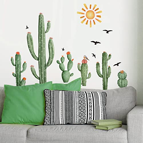 Mirabuy Boho Sun With Cactus Wall Sticker Decals For Living Room, Bedroom, Kitchen #TOP2
