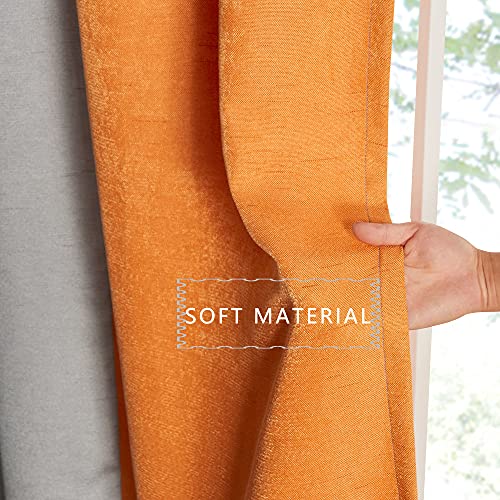 PRIMROSE Blackout Curtains for Living Room Thermal Insulated Room Darkening Ombre Curtains Window Drapes for Bedroom Grommet Grey Orange 63 inch Long 2 Panels - Image 3