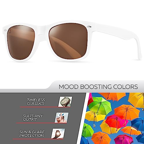 Image of Retro Rewind Polarized Sunglasses for Women Men - UV400 Classic Square Vintage Shades Trendy Unisex Sun Glasses