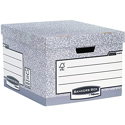 Fellowes 01810-FFEU Bankers Box 01810-FF System Storage Box Large - Grey Pack of 10