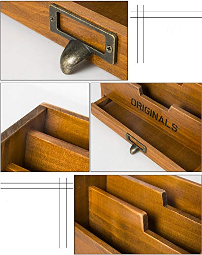 ヴィンテージ　マガジンラック　引き出し付き　1 Amazon｜Ansimple ビンテージ風 ナチュラルな 木製 引出し付き