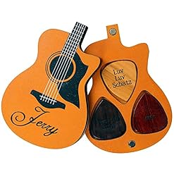 Dinikally Sty1 Lot de 3 médiators de guitare avec boîte en bois - Les Beatles, Paul McCartney, John Lennon, RIngo Starr, George Harrison