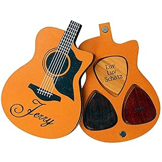 Dinikally Sty1 Lot de 3 médiators de guitare avec boîte en bois - Les Beatles, Paul McCartney, John Lennon, RIngo Starr, George Harrison